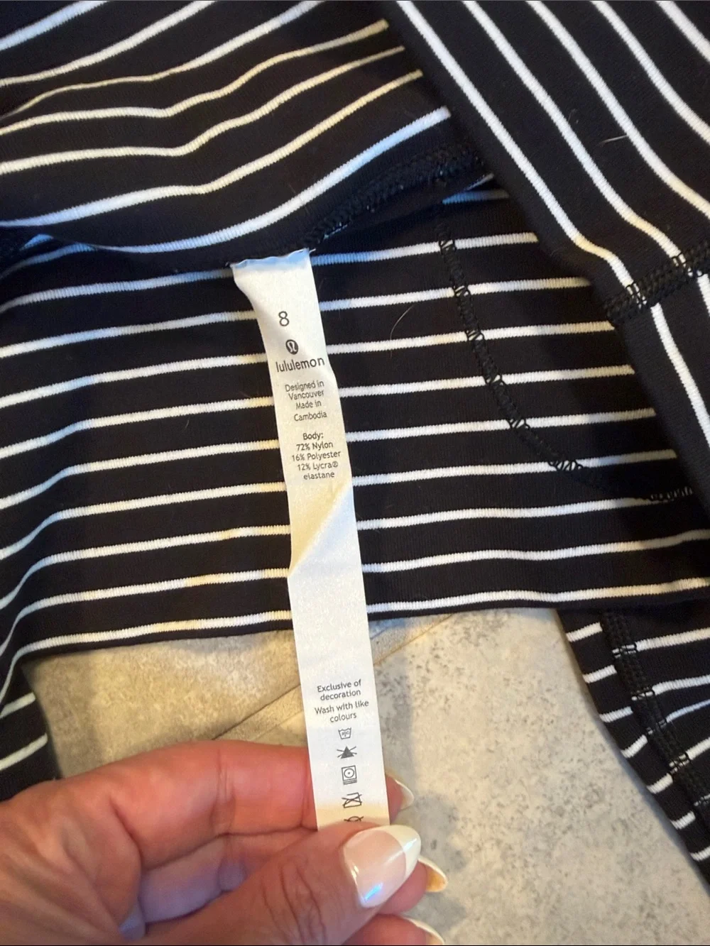 lululemon athletica Black & White Striped Kids Leggings